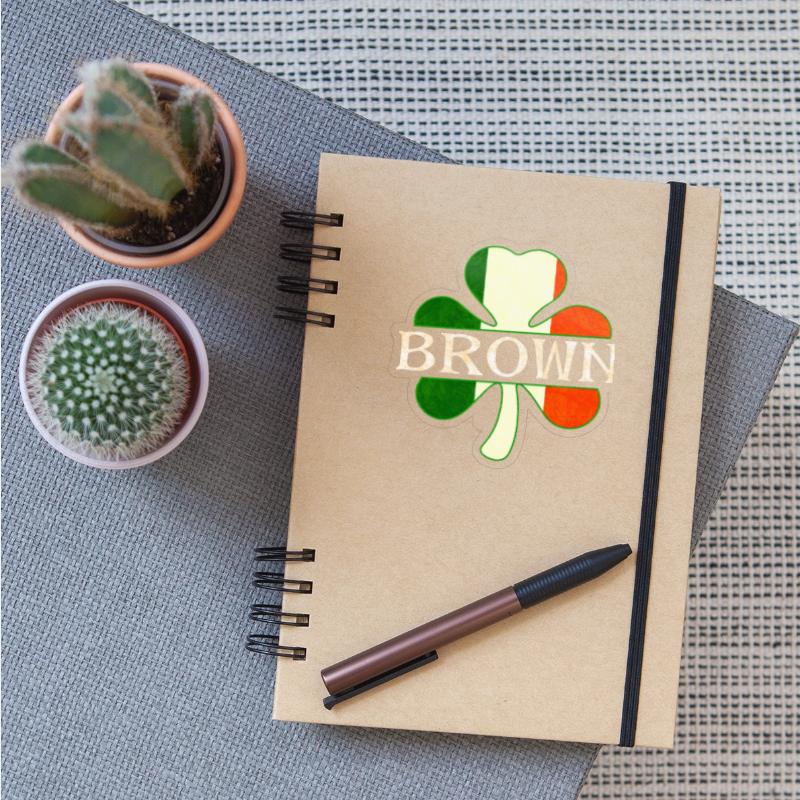 Brown Irish Surname Ireland Flag Shamrock