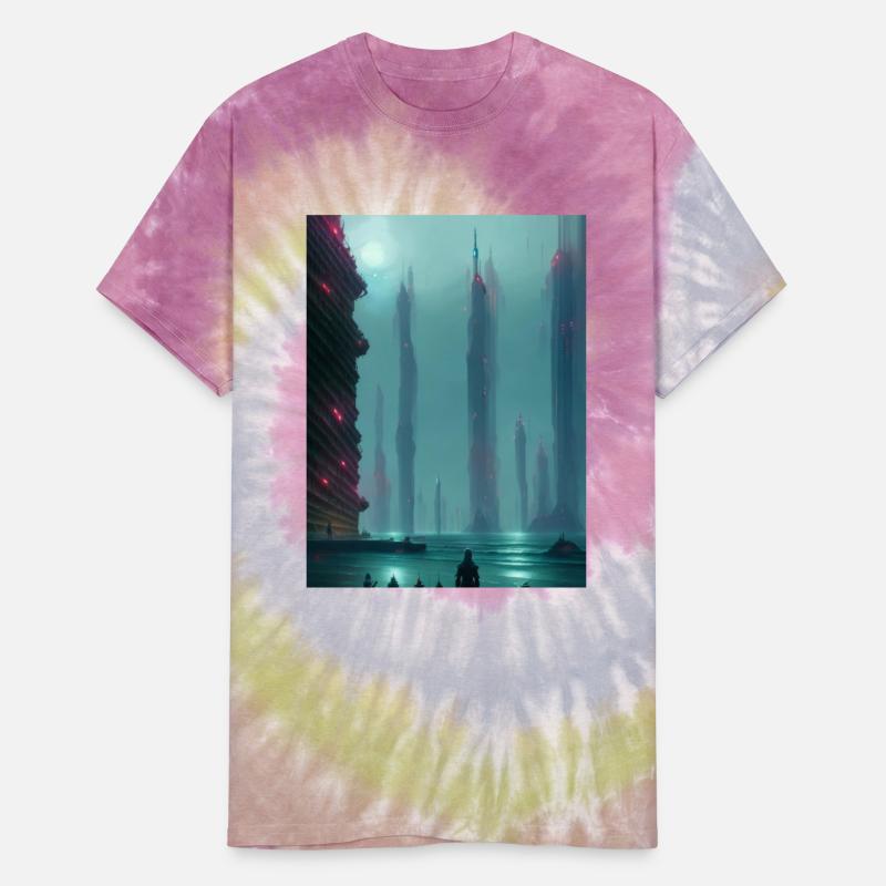 Cyber city coming out of the ocean