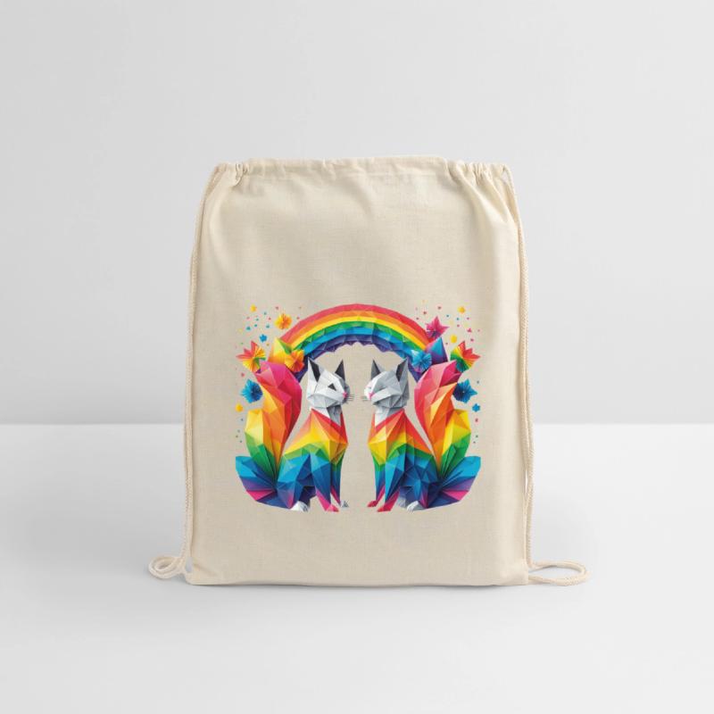 Feline friendship under the rainbow