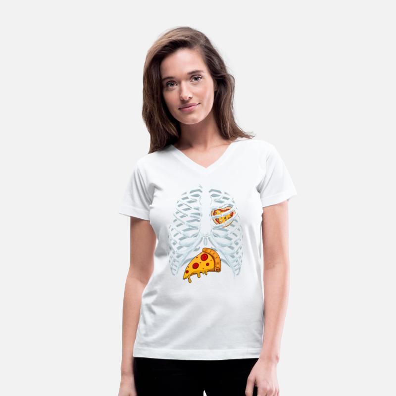 Funny PIzza Skeleton Rib Cage Halloween Costume