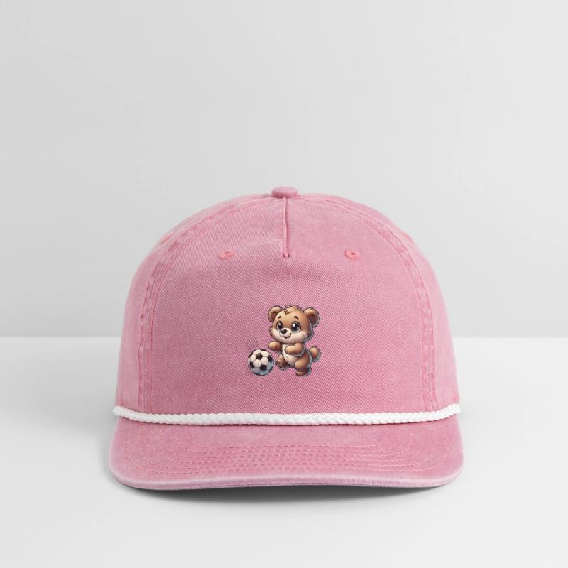 happy bear playing with a soccer ball