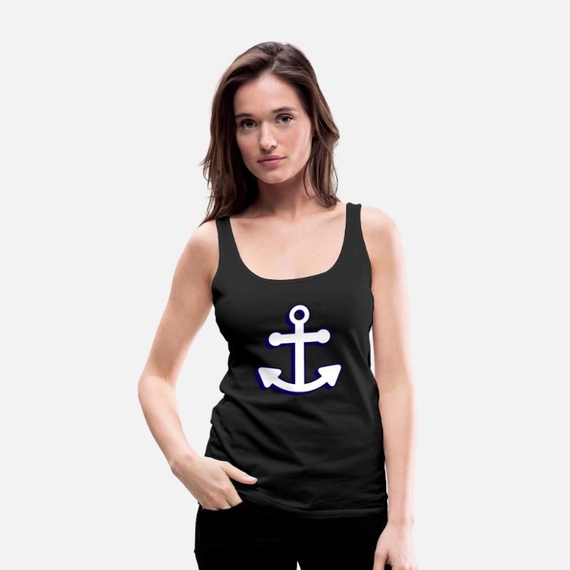 Nautical boat anchor in navy blue and white 3D