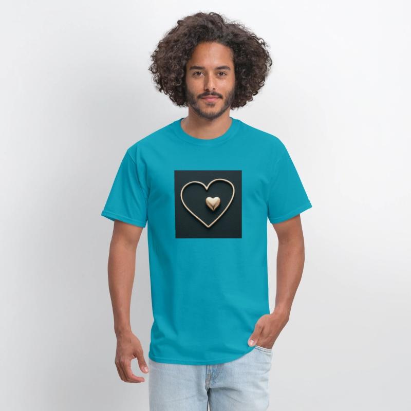 Outlined Heart Emblem T-Shirt Design