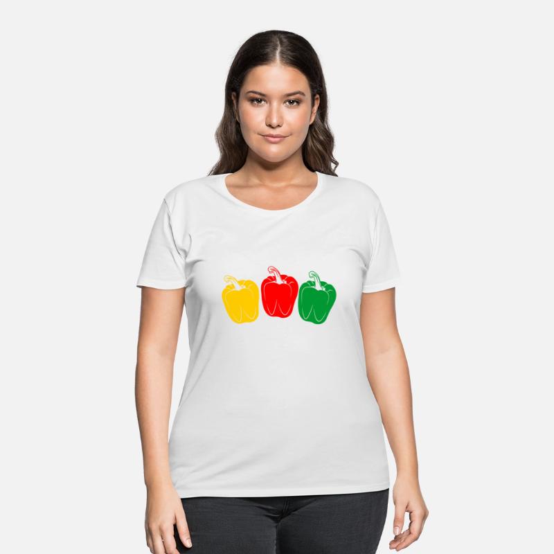 Three colors of peppers