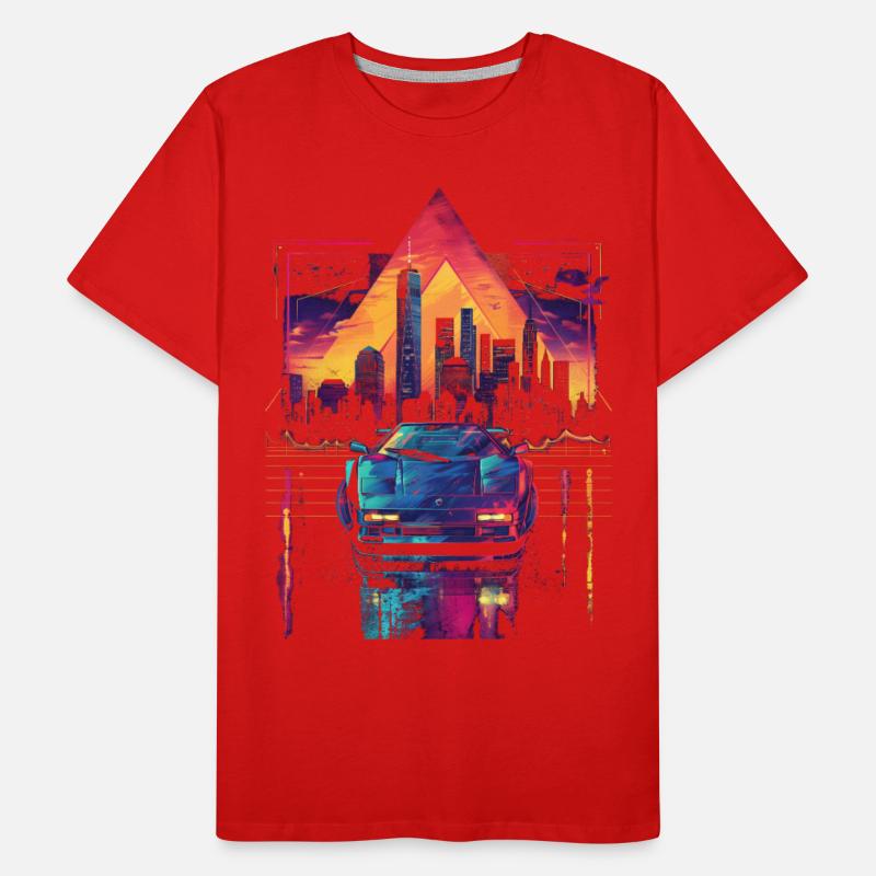 80s 90s Car City Synthwave Vaporwave Retro