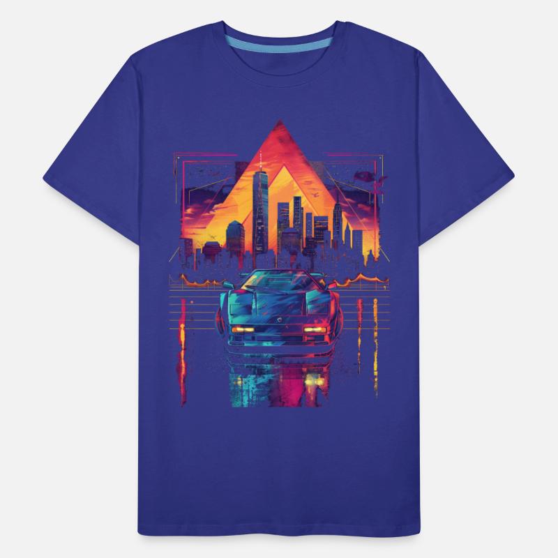 80s 90s Car City Synthwave Vaporwave Retro