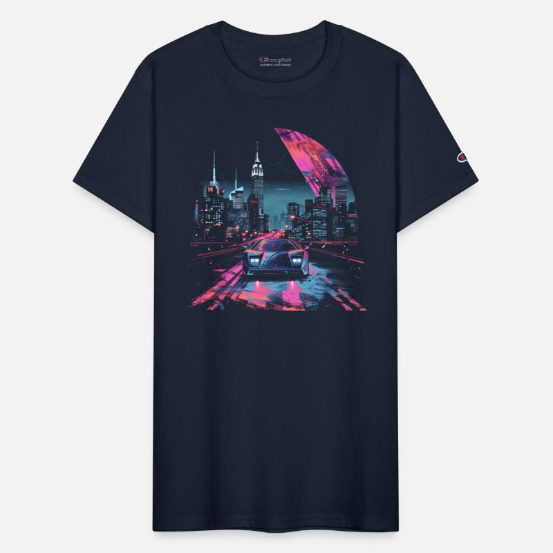 80s 90s Vaporwave Retro Car City Synthwave