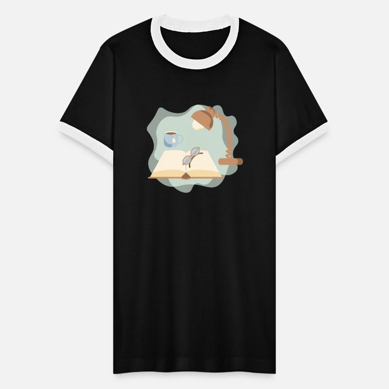 Addicted to reading badge with cup of tea and book