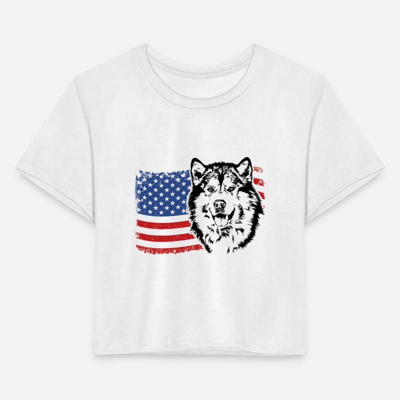 Alaskan Malamute American Flag patriotic dog