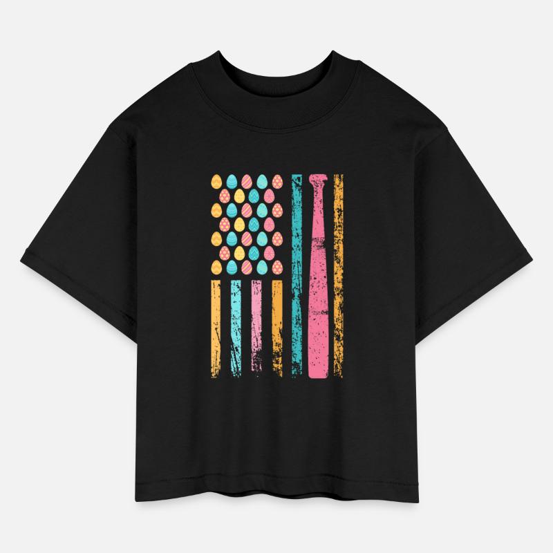 American Sports Flag Easter Egg Decor Baseball Bat