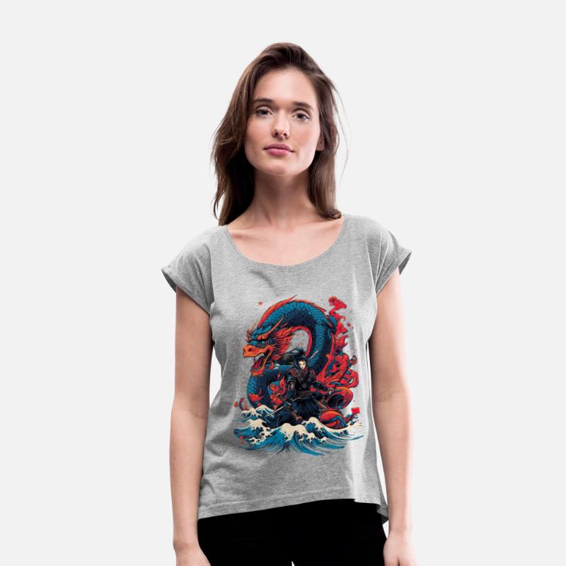 Asian Dragon Anime Japanese Sea Samurai