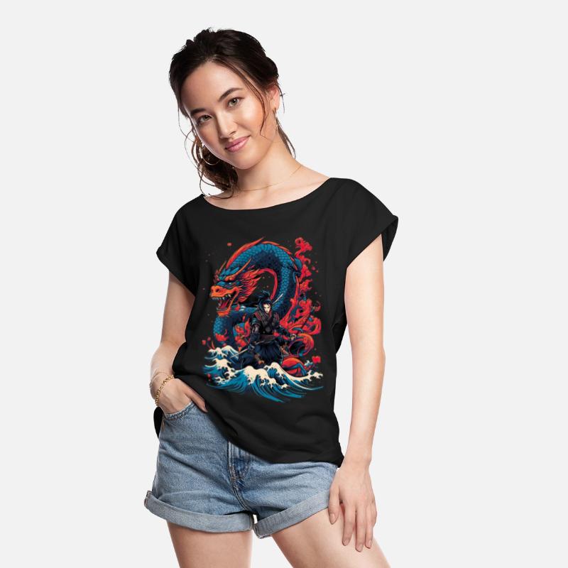 Asian Dragon Anime Japanese Sea Samurai