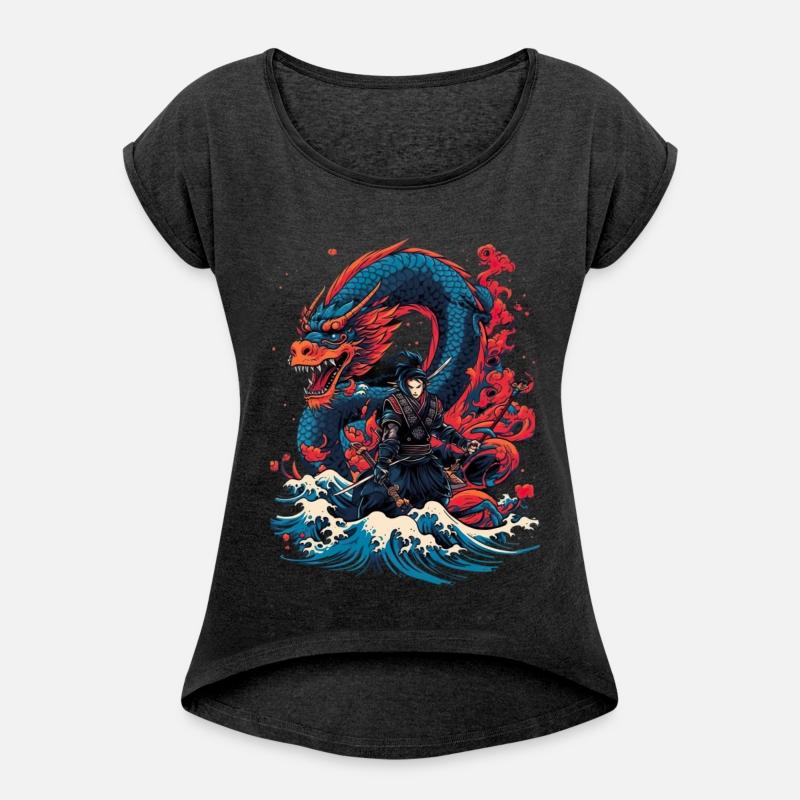 Asian Dragon Anime Japanese Sea Samurai