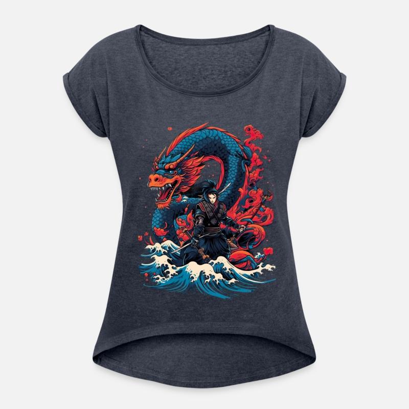 Asian Dragon Anime Japanese Sea Samurai