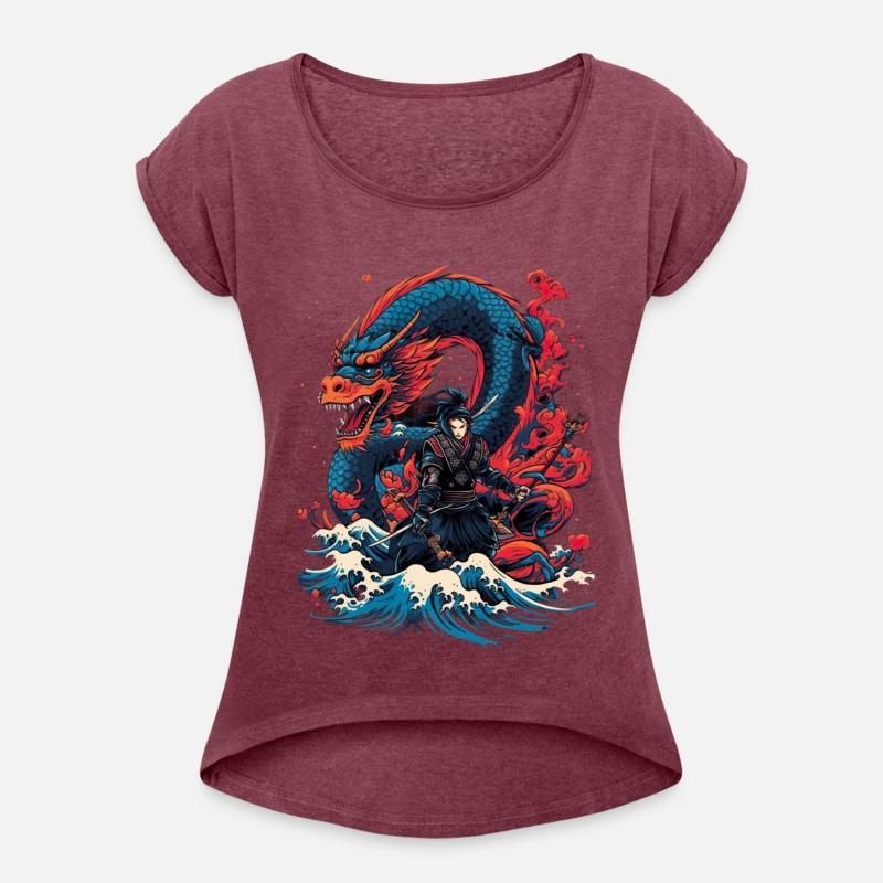 Asian Dragon Anime Japanese Sea Samurai