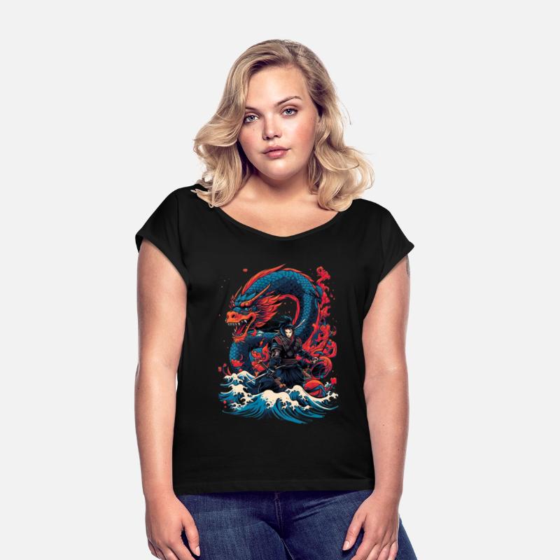 Asian Dragon Anime Japanese Sea Samurai