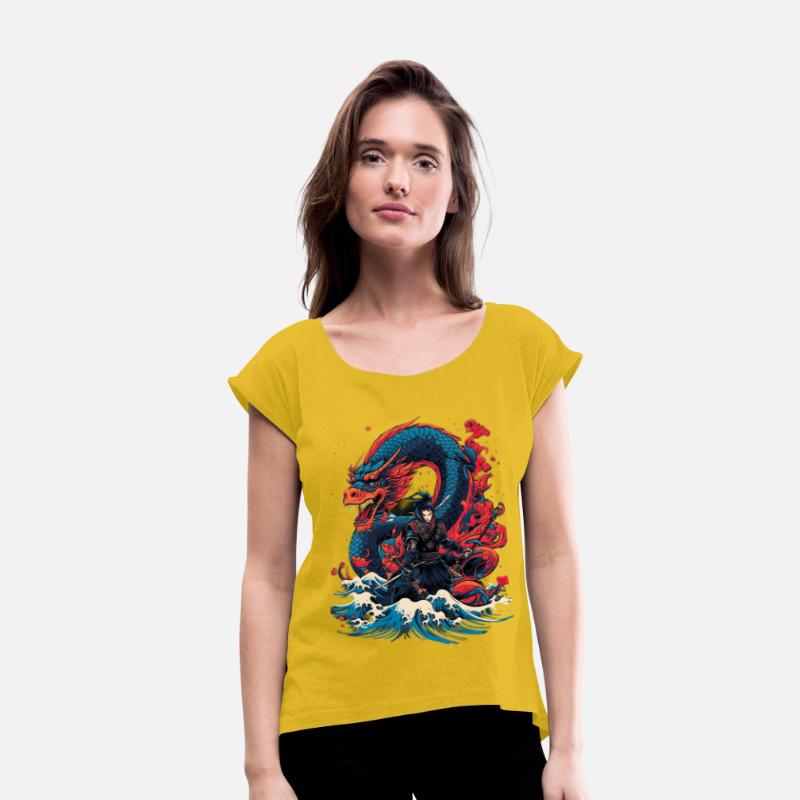 Asian Dragon Anime Japanese Sea Samurai