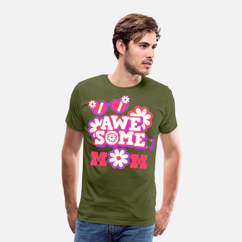 Awesome Mom Retro Flower Shirt Mother's Day Gift