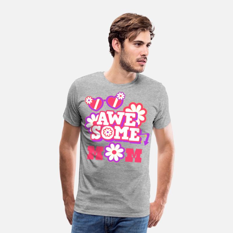Awesome Mom Retro Flower Shirt Mother's Day Gift