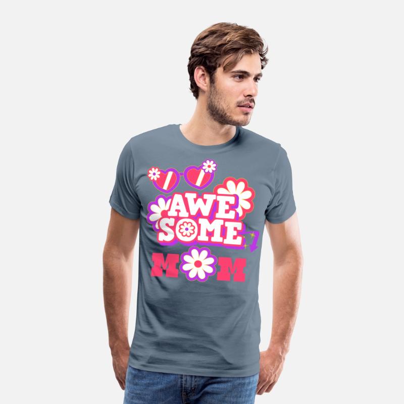 Awesome Mom Retro Flower Shirt Mother's Day Gift