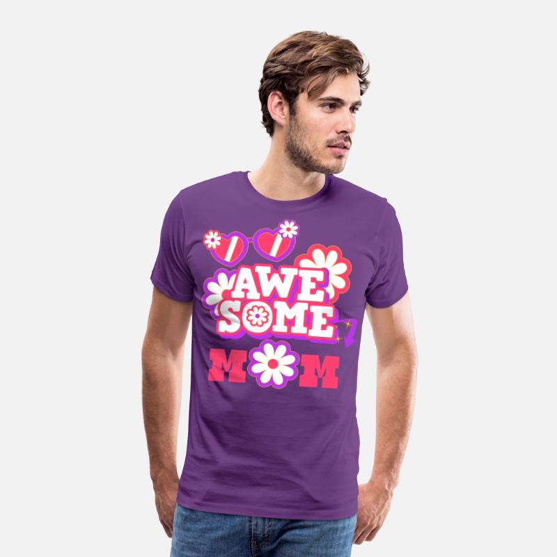 Awesome Mom Retro Flower Shirt Mother's Day Gift