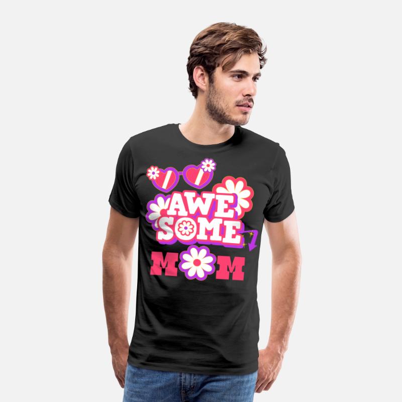 Awesome Mom Retro Flower Shirt Mother's Day Gift