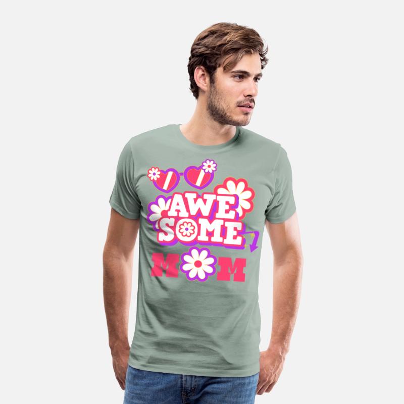 Awesome Mom Retro Flower Shirt Mother's Day Gift