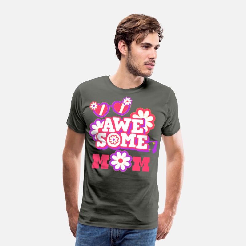 Awesome Mom Retro Flower Shirt Mother's Day Gift