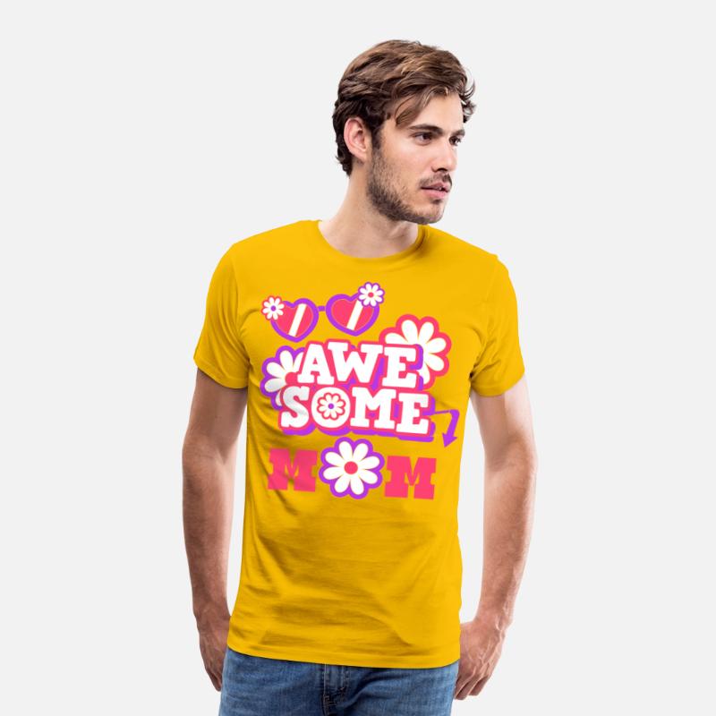 Awesome Mom Retro Flower Shirt Mother's Day Gift