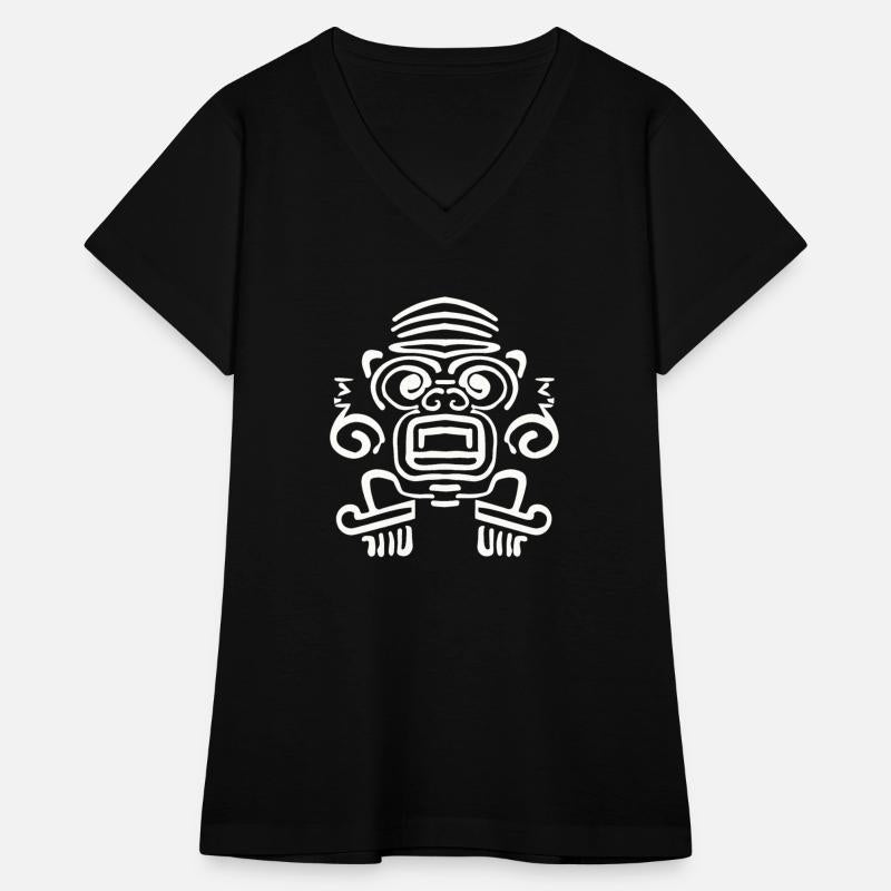 Aztec White Monkey Face Design