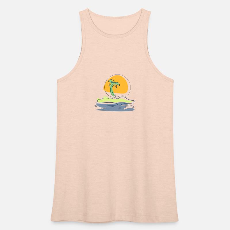 Beach scene with lonely palm tree on island