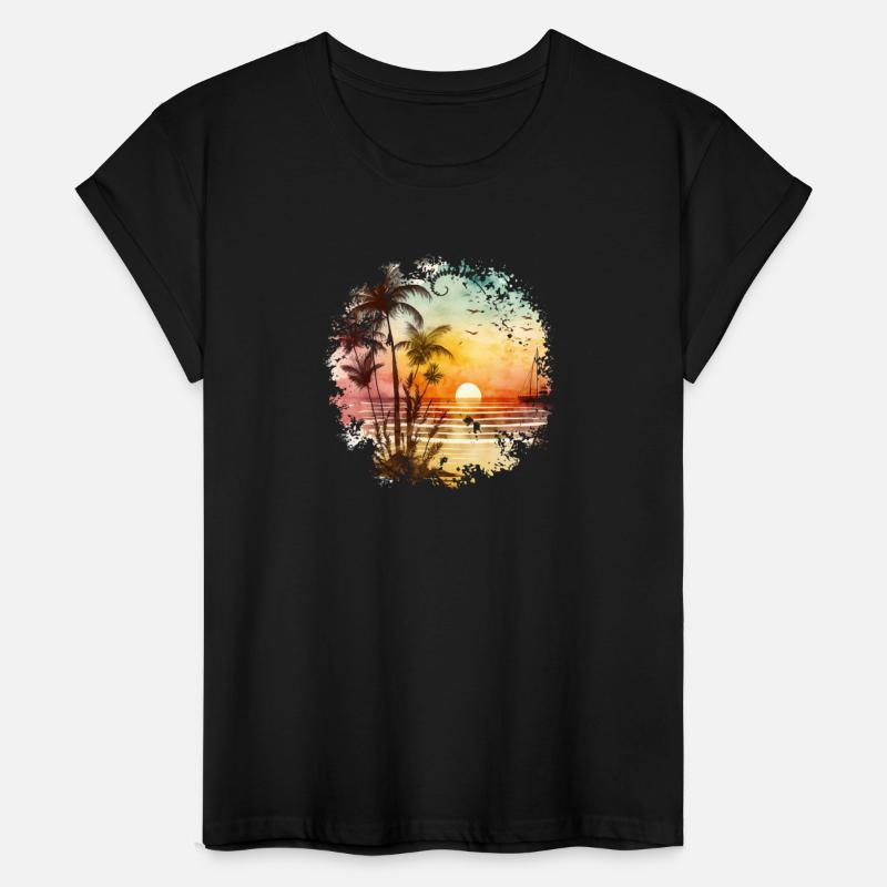 Beach Sunset Watercolor Design Art 1