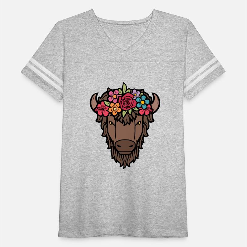 Bison with flowers color