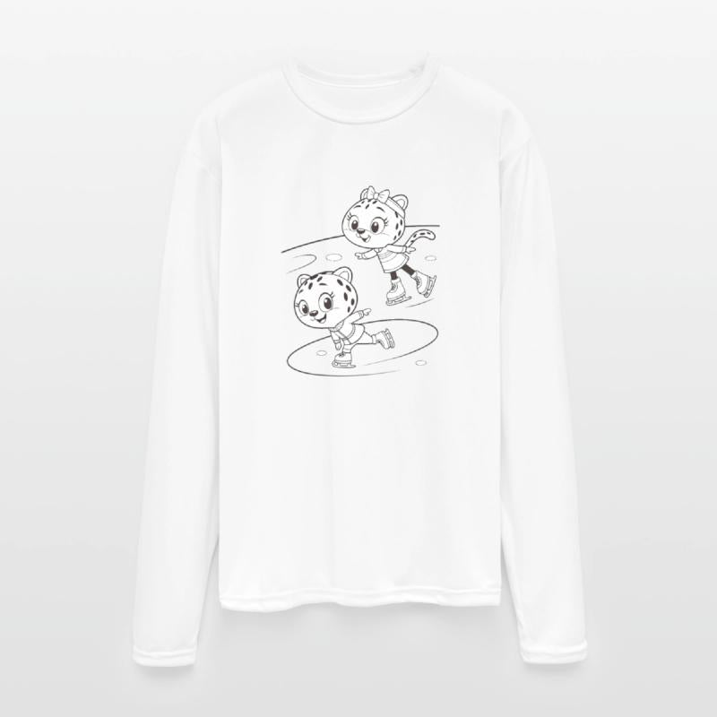 Black-and-White Leopard Cubs Ice Skating