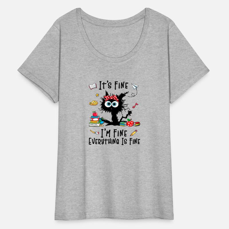 Black Cat It'S Fine I'M Fine Everything Is Fine