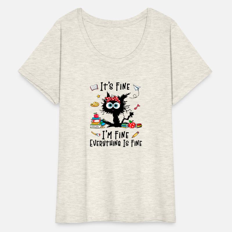 Black Cat It'S Fine I'M Fine Everything Is Fine