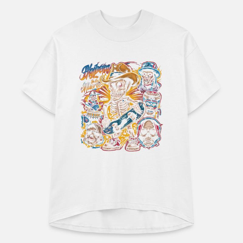 Black shirt with a skeleton band