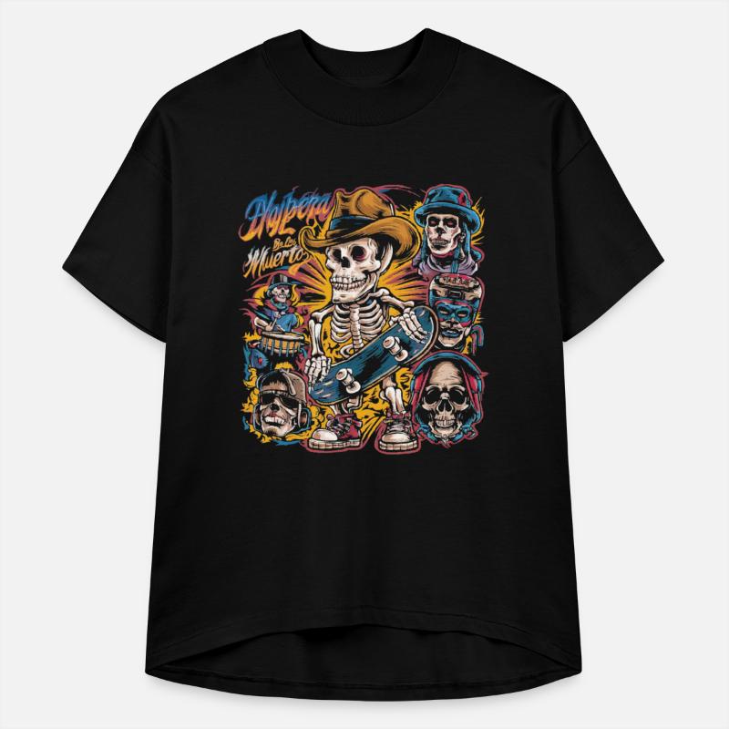 Black shirt with a skeleton band