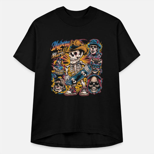 Black shirt with a skeleton band