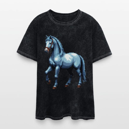 blue horse in pixel