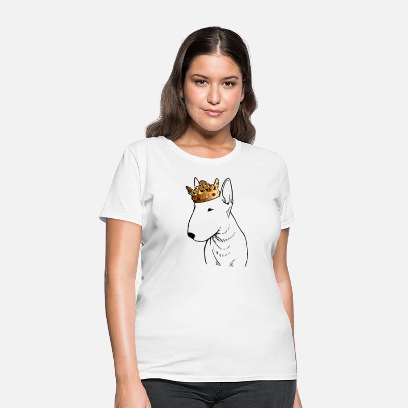 Bull Terrier Dog Wearing Crown