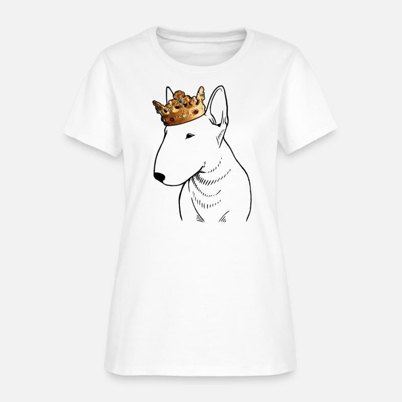Bull Terrier Dog Wearing Crown