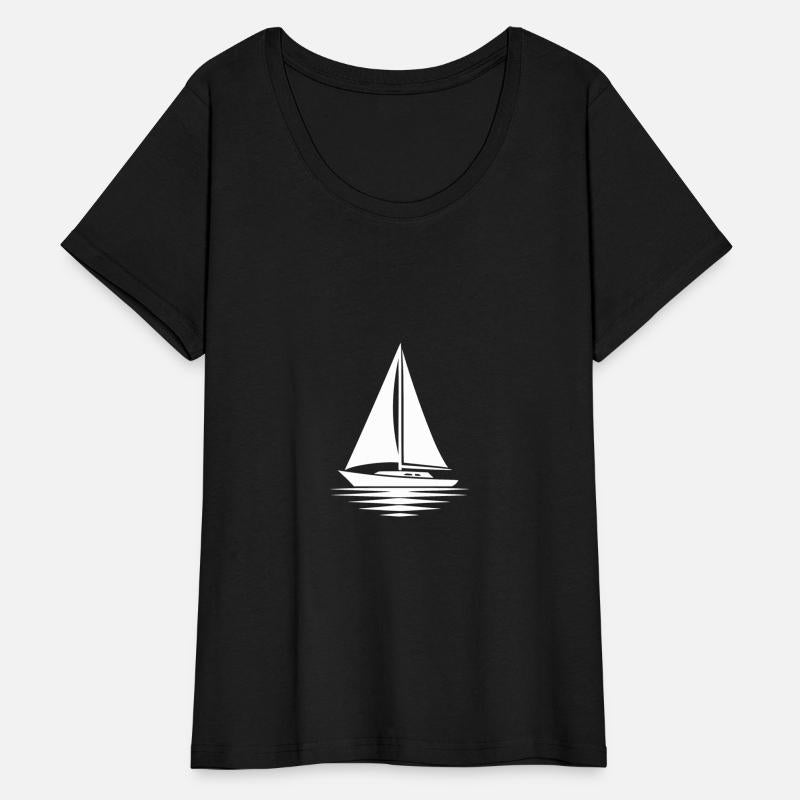 Calm Water With Sailboat And Sails Set