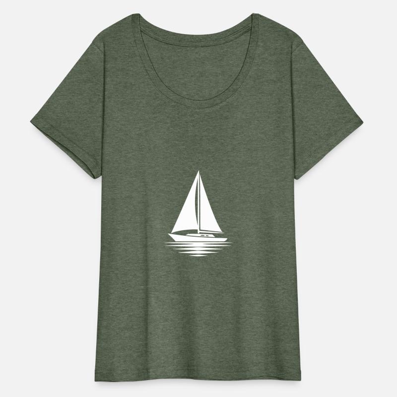 Calm Water With Sailboat And Sails Set