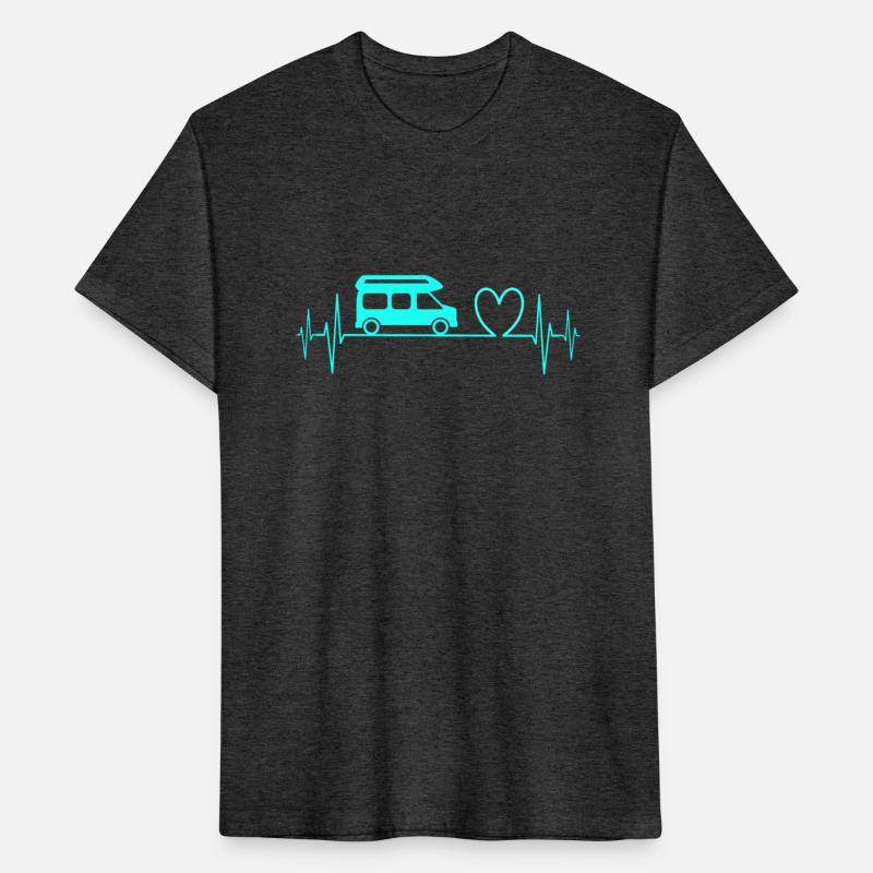 Camper Van camping Ecg heartbeat heart turquoise