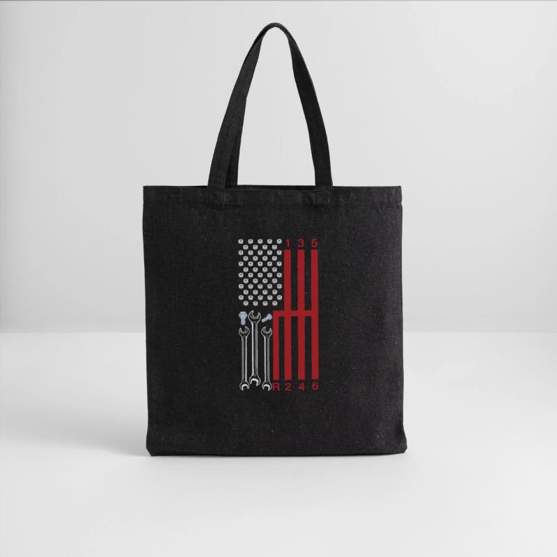 Car Mechanic Shifting Gear American Flag Drag