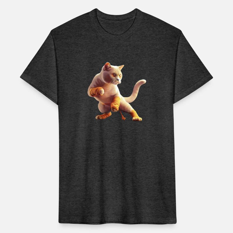 Cat in a fighting stance