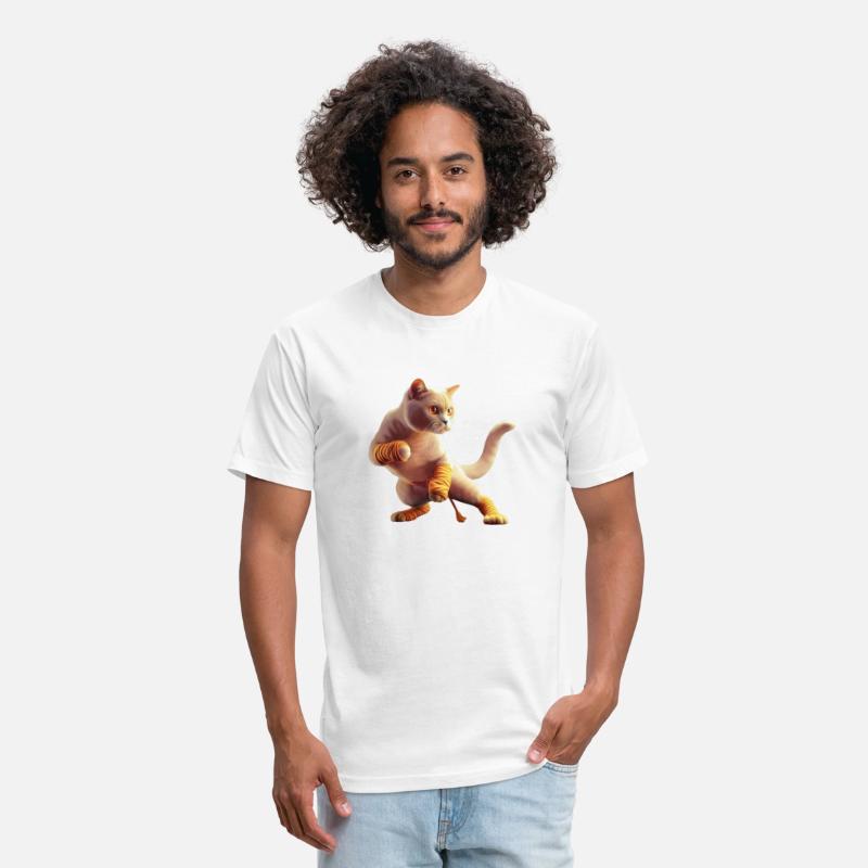 Cat in a fighting stance