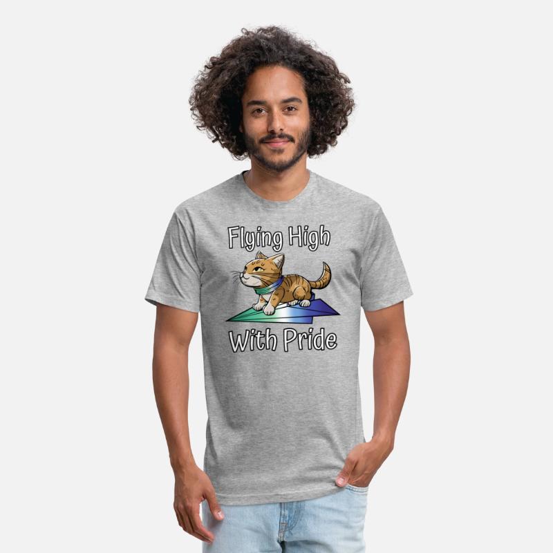 Cat Stands on Paper Plane in Gay Flag Colors