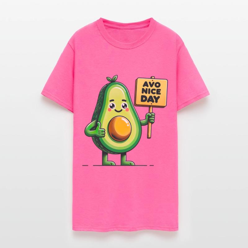 Cheerful Avocado with Positive Message Sign